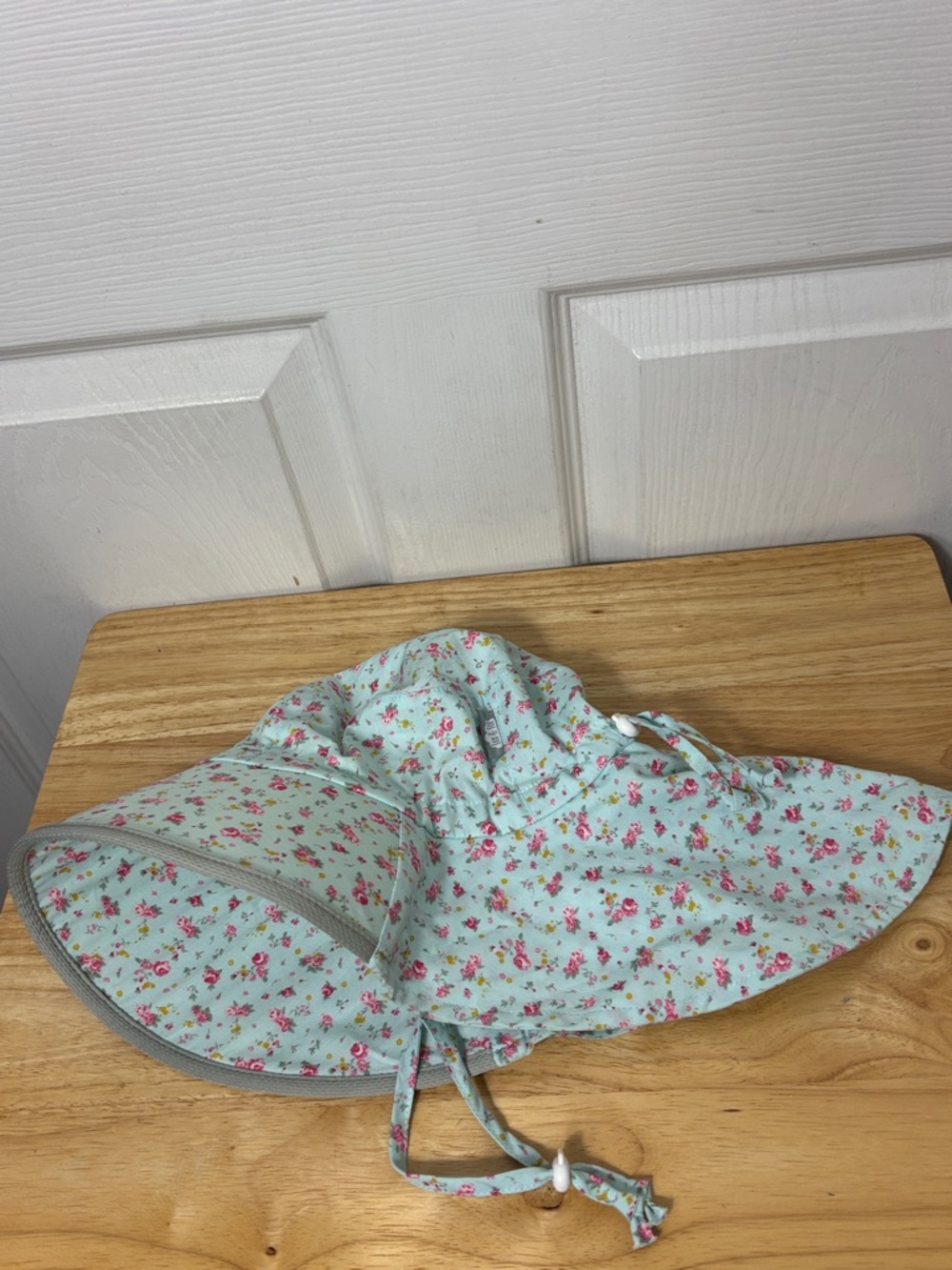 Jan & Jul little girls floral sun hat size 5-12yrs old toggle back 100% Cotton